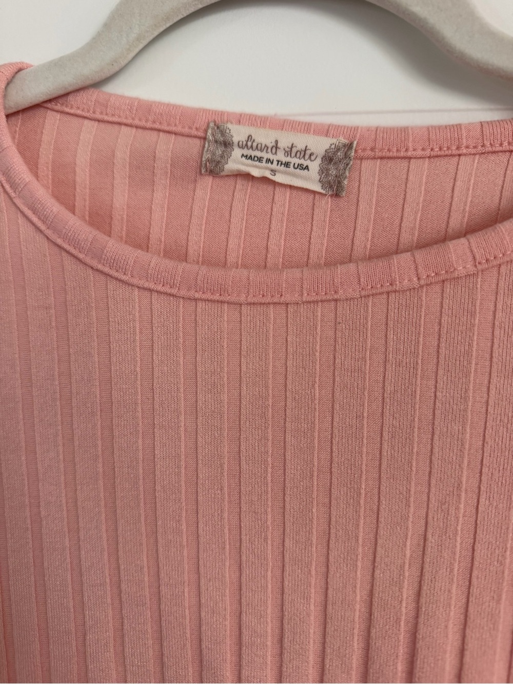Altar'd State Ribbed Pink Mini Dress with Side Drawstrings - Picture 2 of 3